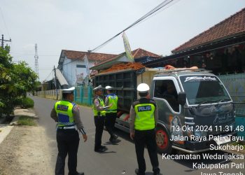 Satlantas Polresta Pati Intensifkan Patroli dan Penindakan Dump Truck di Pati Utara